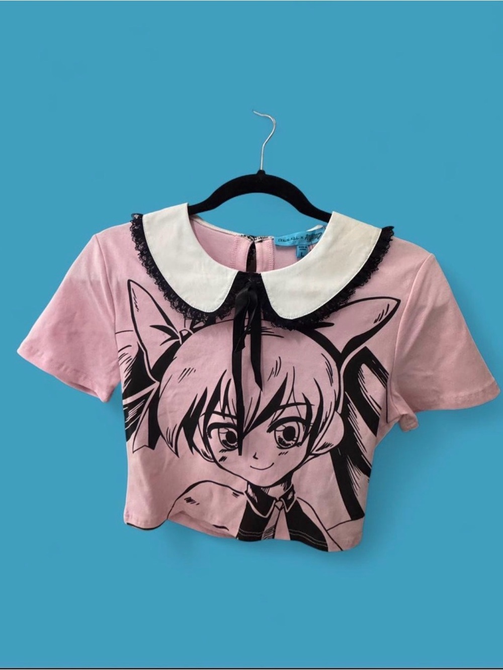 Dolls Kill x Hatsune Miku ANIME Collab LOLITA Short Sleeve Crop Top HARAJUKU